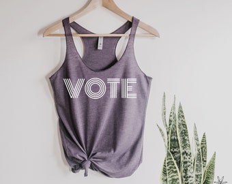 VOTE shirt Tank Top Ladies screenprint gift for her shirt, every vote counts