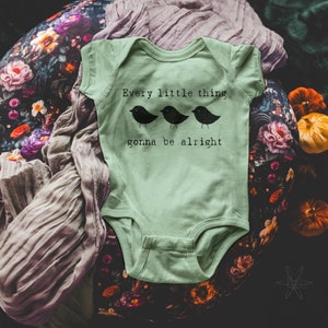 Three Little Birds shirt Every little thing gonna be alright baby one piece bodysuit creeper inspirational saying new baby birds image 2