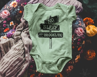 Brooklyn shirt No sleep till brooklyn shirt baby one piece bodysuit creepe screenprint, new york gift, new baby, baby shower gift, nyc