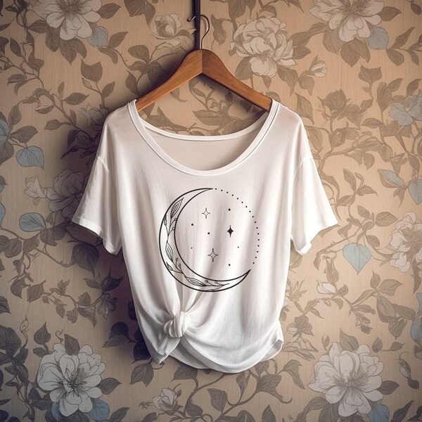 SCOOP NECK SLOUCH TEE MASKED AT MOONLIGHT