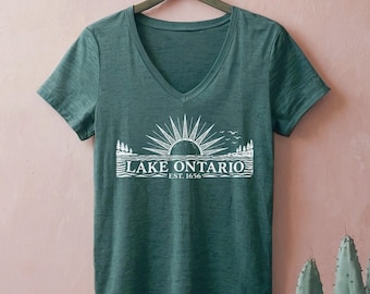 Lake Ontario resist Triblend V-neck protest shirt t-shirt tee