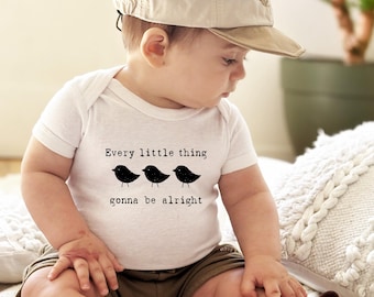 Three Little Birds shirt Every little thing gonna be alright baby one piece bodysuit creeper inspirational saying new baby birds