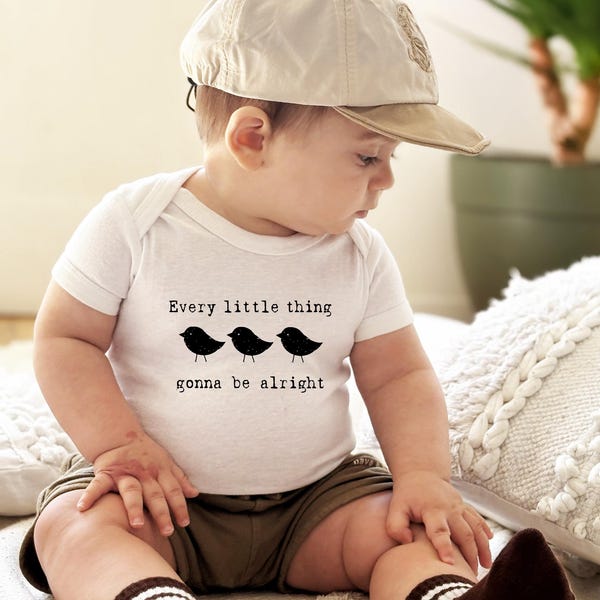 Three Little Birds shirt Every little thing gonna be alright baby one piece bodysuit creeper inspirational saying new baby birds
