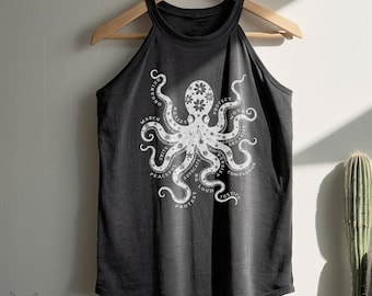 Octopus Protest shirt Rocker Tank Top High Neck t-shirt resist, advocate