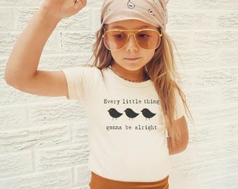 Three Little Birds Toddler Tee, Inspirational Kids Shirt