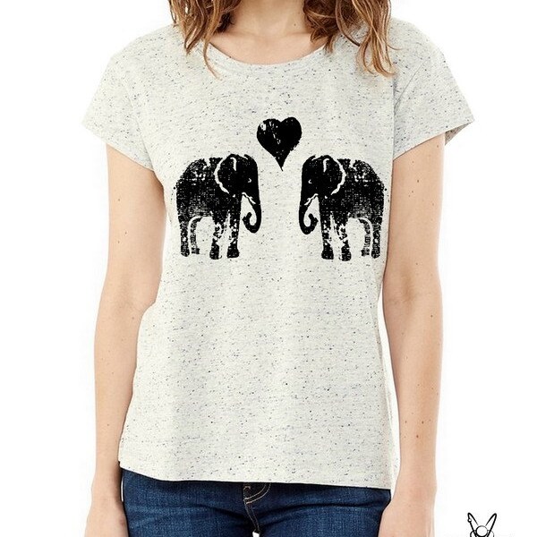 CLEARANCE Elephants in Love Harbor Tee slouchy t shirt