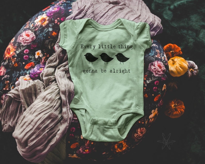 Three Little Birds shirt Every little thing gonna be alright baby one piece bodysuit creeper inspirational saying new baby birds image 2