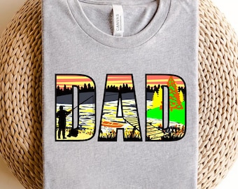 Shirt vissen vader, vaderdagcadeau voor papa's buiten, Lake Sunset Nature T-shirt voor visser, grappig cadeau voor vader, verjaardagscadeau vader
