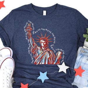 4th of July Statue of Liberty Shirt, Patriotic Graphic Tee or Sweatshirt, Independence Day USA Top, America Freedom Gift, July 4th Shirt