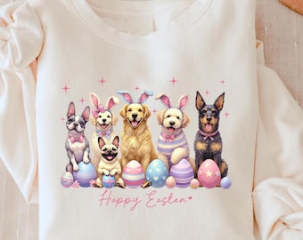 Easter Bunny Dogs Sweatshirt, Happy Easter Day Shirt, Easter Dogs Sweater, Easter Dog Lover Shirt, Funny Dog Mom T-shirt,Dog Egg Hunters Tee