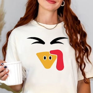 Cool Turkije Thanksgiving-sweater, trendy herfstshirt, grappig kalkoengezicht, Thanksgiving mannen damesshirt, herfstshirt, Thanksgiving-shirt