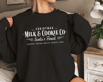 Bluza z mlekiem i ciasteczkami, świąteczny sweter, świąteczny prezent dla kucharza, koszulka na biegun północny, zimowy sweter, świąteczna koszulka z ciasteczkami, koszulka świąteczna