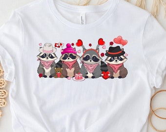 Felpa con procione di San Valentino, divertente maglietta con procione e opossum, felpa alla moda con procione di San Valentino, maglietta con animali di San Valentino, maglietta con meme di amore con procione
