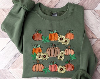 Sudadera de calabaza para mujer, Sudadera de calabaza, Camiseta de regalo para Acción de Gracias, Camiseta de calabaza otoñal, Regalo para amantes de las calabazas, Camiseta de Halloween, Camiseta de otoño
