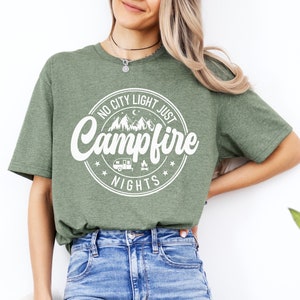 Campfire Shirt, No city lights just night shirt, Camping Shirt, Family Adventure Shirt, Outdoors Shirt, Camping Shirt, Camp life shirt