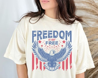 freedom is not free shirt, Vintage Style 4th Of July Shirt, Bald Eagle Graphic Tee, Born Free, Freedom Tour 1776 Shirt, Retro 4th Of July.