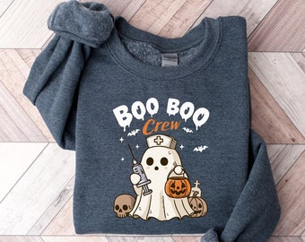 Ghost Nurse Halloween Sweatshirt, Halloween Nurse Shirt, Spooky Nurse Shirt, Halloween Nurse Gift, Nurse Boo Crew Shirt, Halloween gift