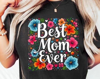 Koszulka „Najlepsza Mama na Świecie”, Koszulka z dzikimi kwiatami dla mamy, Bluza z nadrukiem vintage „Kwiaty Mamy”, Koszulka z kwiatowym wzorem w stylu boho dla mamy, Prezent na Dzień Matki, Wyjątkowy prezent dla mamy