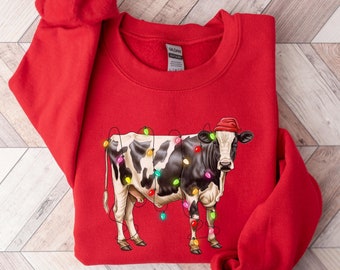 Cow Christmas Sweatshirt, Merry Christmas Heifers Tee, Western Sweatshirt , Highland Cow Farm Christmas Shirt, Farmer Cow Animal Lover Shirt