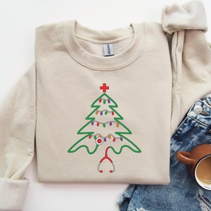 Stethoscope Christmas Tree T-shirt, Nurse Christmas Shirt, Doctor Christmas Shirt, Christmas Nurse Gift, Xmas Nurse Shirt, Nurse Matching