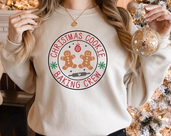Bluza z uroczymi świątecznymi ciasteczkami, damska bluza świąteczna, wesołych świąt, koszulka z nadrukiem świątecznych wypieków, świąteczny sweter, prezent dla kucharza