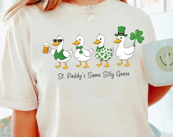 St Patricks Day gåsskjorta, rolig St Paddy-skjorta, samma fåniga gås-t-shirt, irländsk gåsskjorta, St Patrick-festoutfit