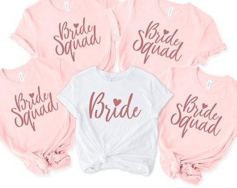 Bride Squad Shirts, Wedding Gifts, Bridal Shower T-shirt, Bridesmaid Shirts, Bachelorette Party Tee, Engagement Party Shirts, Bride Shirts