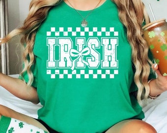 Camiseta con trébol irlandés, Sudadera irlandesa retro, Sudadera irlandesa de cuello redondo, Camiseta del Día de San Patricio, Camiseta del Día de San Patricio para mujer