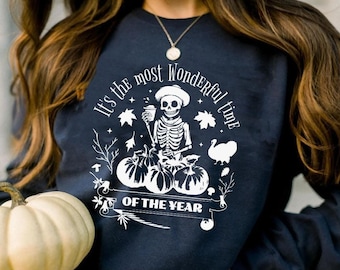 It's the Most Wonderful Time of the Year Halloween Tshirt, Vintage Halloween,Halloween shirt, Skeleton Shirt, Skeleton Sweater, Skeleton Tee