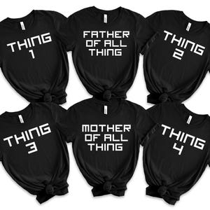 Lustige Familie passende Shirts Set, Sache 1 Sache 2 Familien Urlaub T-Shirts, Vater Mutter aller Sache Shirt, Familiengruppe Thema Sweatshirt