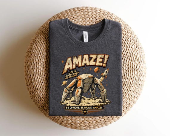 Amaze Rocky Project Hail Mary Shirt, Be Curious Be Brave Vintage Sci Fi Book Tee, Rocky Alien Bookish Gift, Andy Weir Space Reader