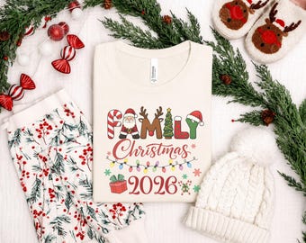 Koszula świąteczna dla rodziny 2026, Pasujące koszulki świąteczne dla rodziny, Koszula świąteczna dla rodziny, Strój świąteczny dla rodziny, Koszula piżamowa dla rodziny
