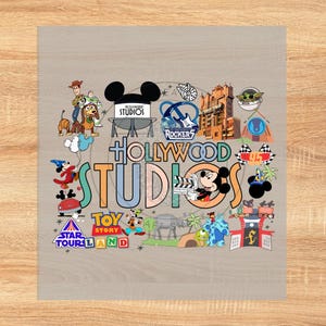 Hollywood Studios Ready to Press DTF Print & Shirt, Disney DTF, heat transfer