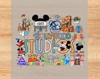 Hollywood Studios Ready to Press DTF Print & Shirt, Disney DTF, heat transfer