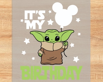 Grogu Birthday Shirt DTF Print, Ready to Press