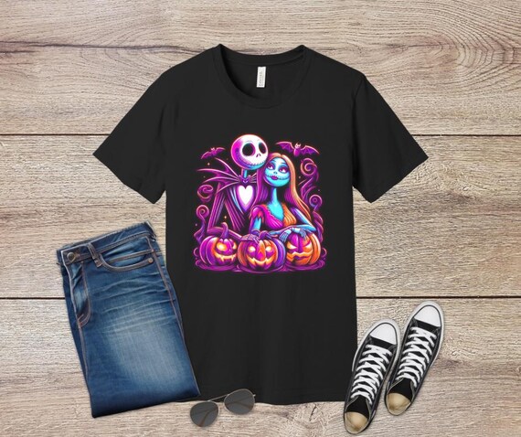 Neon Nightmare Before Christmas Shirt and DTF Print | Jack & Sally