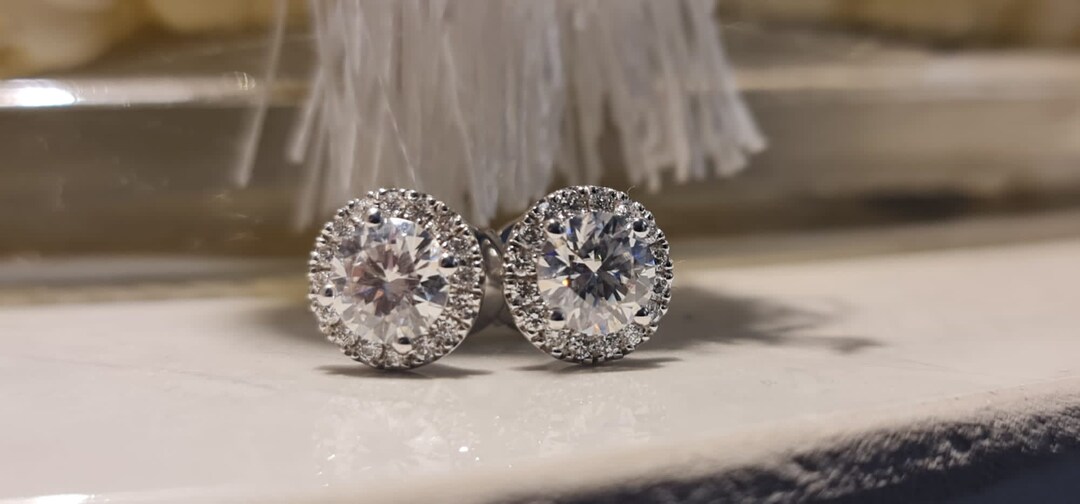 2.32ct Lab Diamond Stud Earrings – 14K Solid Gold, DEF Color, VS ...