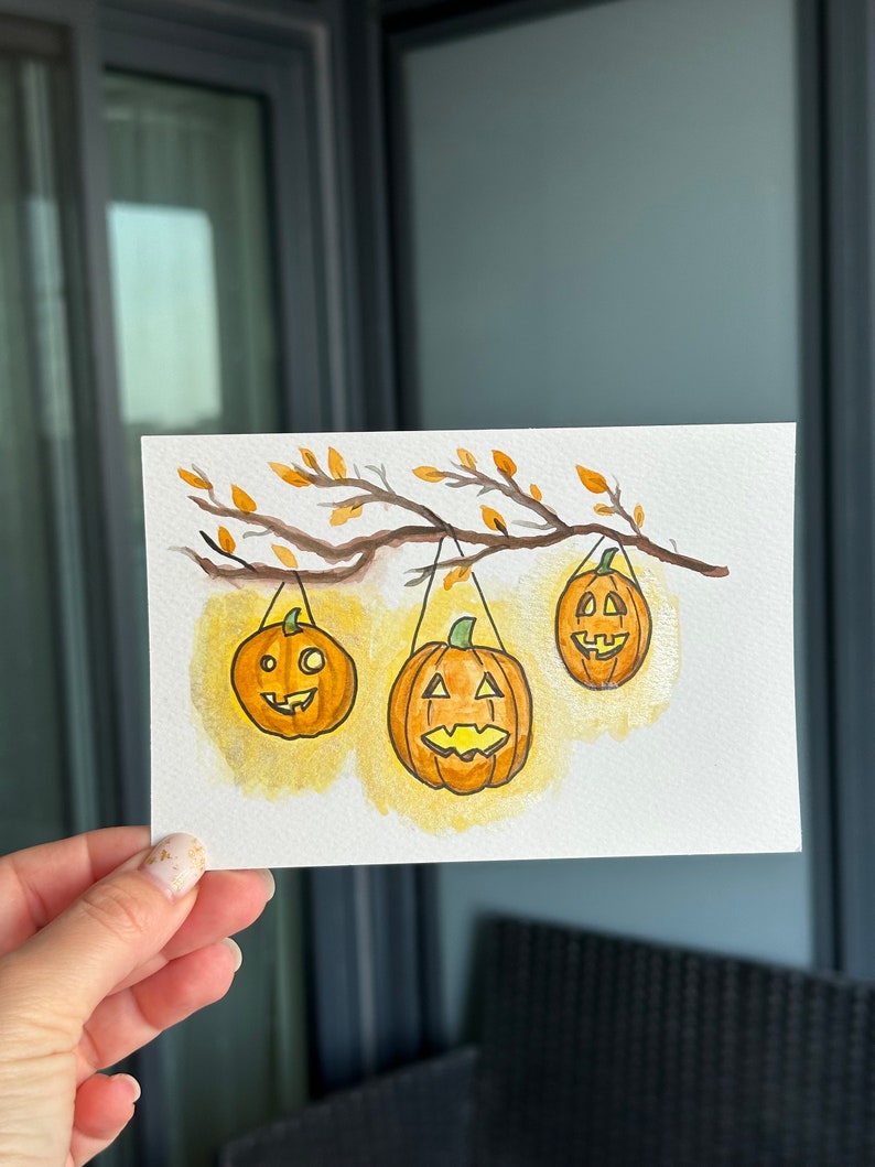 Happy Halloween Cards Original Handmade Watercolor Cards, Birthday ...
