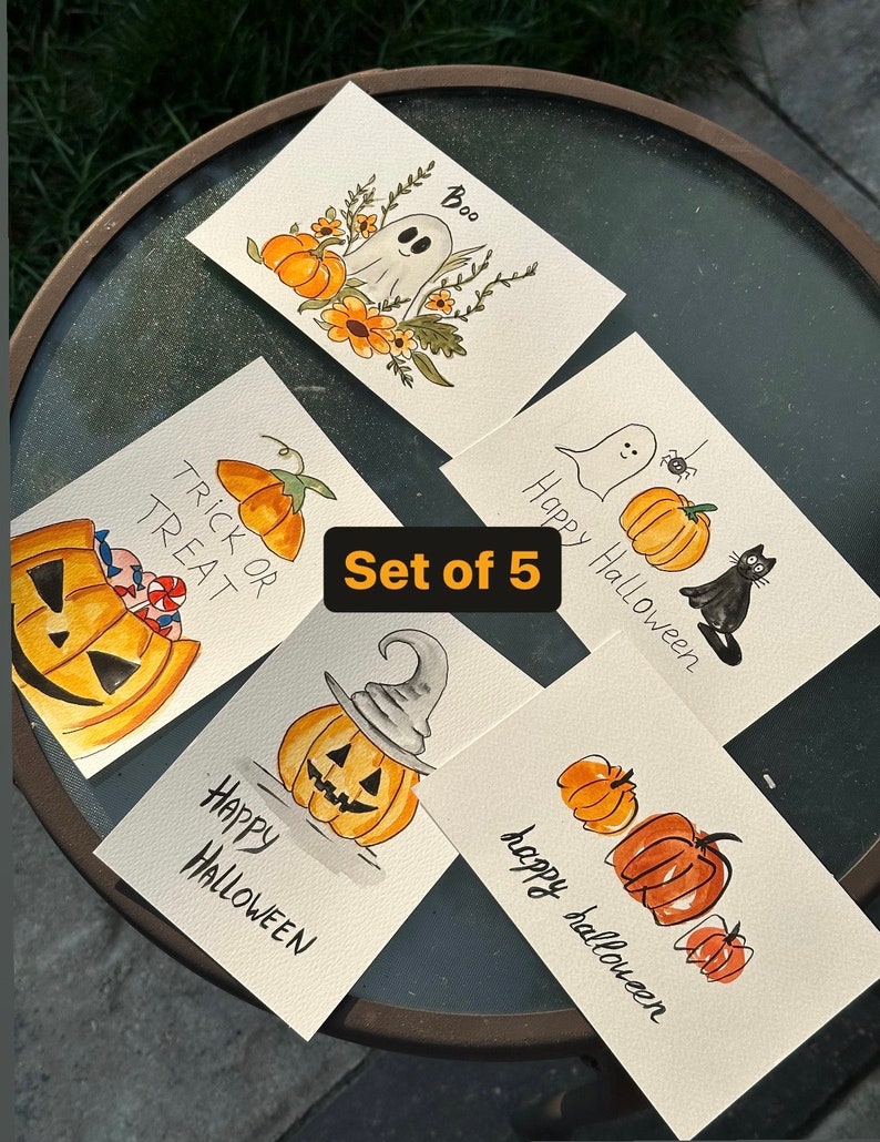 Happy Halloween Cards Original Handmade Watercolor Cards, Birthday ...