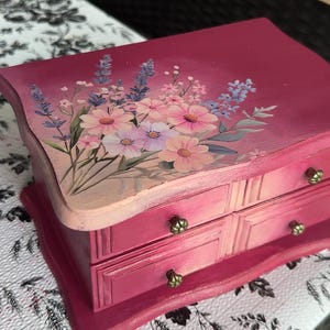Restored Vintage Wooden Jewelry Box. Upcycled Jewelry Organizer. Hand-refinished Wood Jewelry cabinet. Unique Gift for Her.