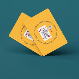 Queen of Hearts Carte da gioco femministe, regalo unico per giocatori, divertimento serale di poker, mazzi di carte moderni, gioco motivante, giustizia sociale