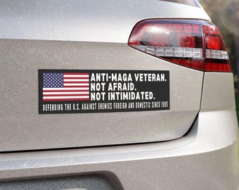 Perfect Anti-maga Veteran US Flag Patriotic Military Bumper MAGNET, Pro-America, Patriot Gift, Resistance Decor, Support Soldier