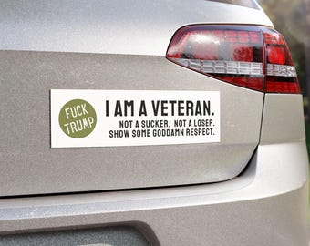 Anti-Trump Car Magnets - Veterans against Trump, Pro-Military, Pro-Democracy, Honor in Serving - Gift for Veterans, Political Activists