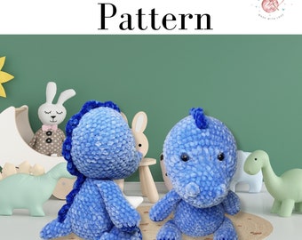 Crochet Dinosaur PATTERN,Amigurumi Dinosaur Pattern, Dino Stuffed Animals, Crochet Snuggler Pattern, Dino Lovey, Amigurumi Dinosaur Pattern,