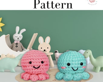 Octopus Crochet Patterns,Sea Animals  Patterns, Octopus Amigurumi, Sea Animals Crochet Plushie, Crochet Gift,Kawaii Octopus DIY Crochet Toy