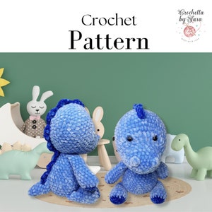 Patroon gehaakt dinosauruspatroon, patroon amigurumi-dinosaurus, Dino-knuffels, gehaakt Snuggler-patroon, Dino Lovey, patroon amigurumi-dinosaurus,