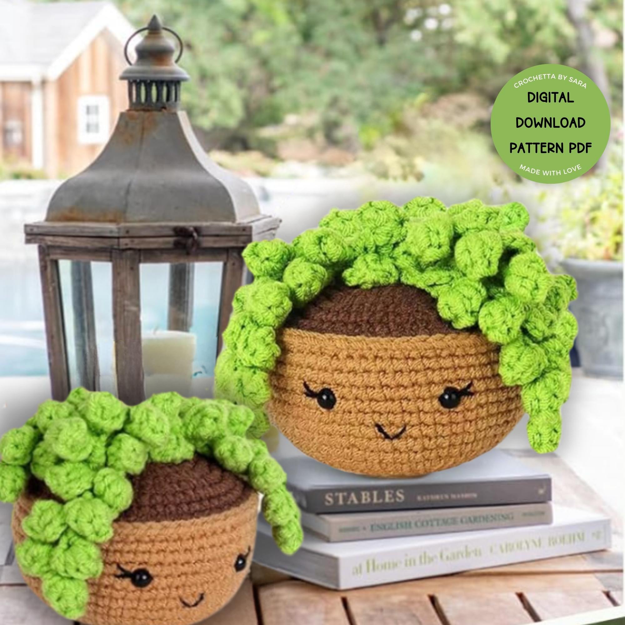 30 String of Pearls Crochet Patterns for Hanging Plants, Mini Pots, and Car Charms 8 Baby String of Pearls Crochet Pattern with Potted Plant Look