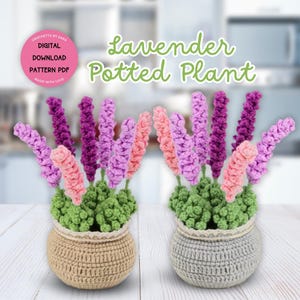 Lavender Crochet Pattern Potted Plant Crochet Flower Pot Plant Lavender Flower Bouquet Designs Amigurumi Lavender Flower Pattern Mothers Day