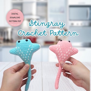Crochet Sting Ray Pattern Amigurumi Stingray Pattern Easy Stingray Plushie Pattern Mini Stingray PDF Ocean Crochet Pattern