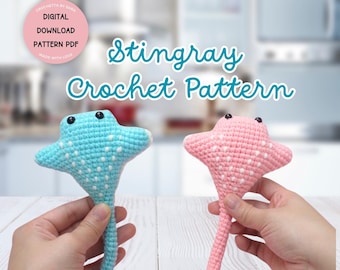 Crochet Sting Ray Pattern Amigurumi Stingray Pattern Easy Stingray Plushie Pattern Mini Stingray PDF Ocean Crochet Pattern